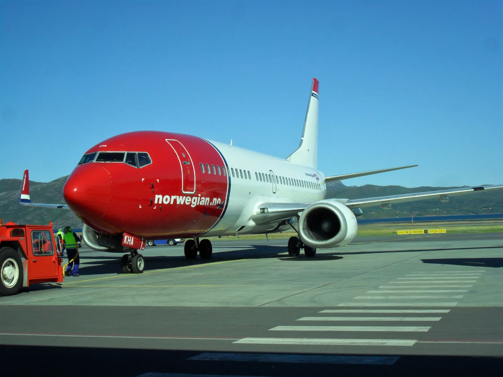 Norwegian Airlines flight during crew change.