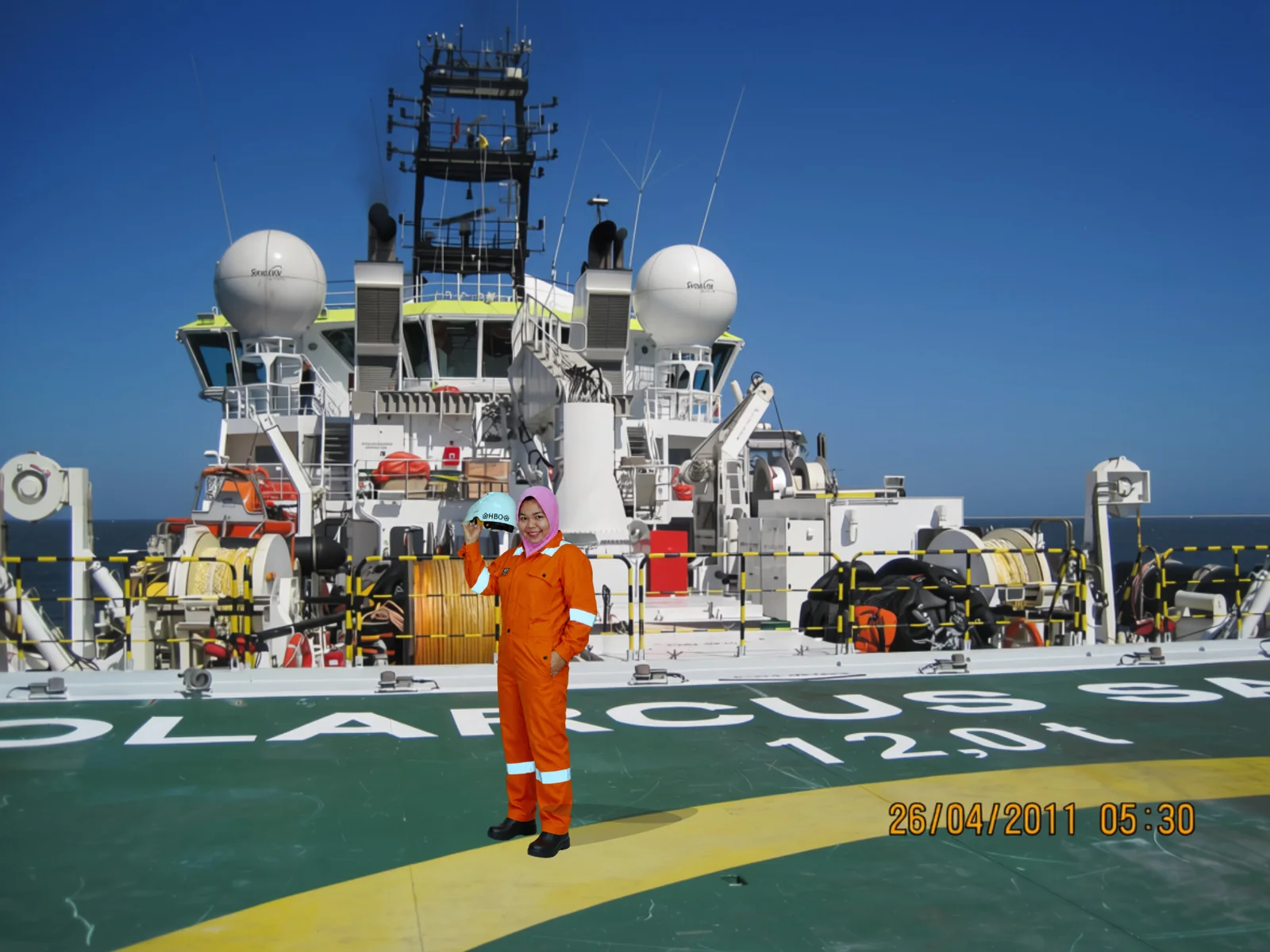Helideck aboard Polarcus Samur.