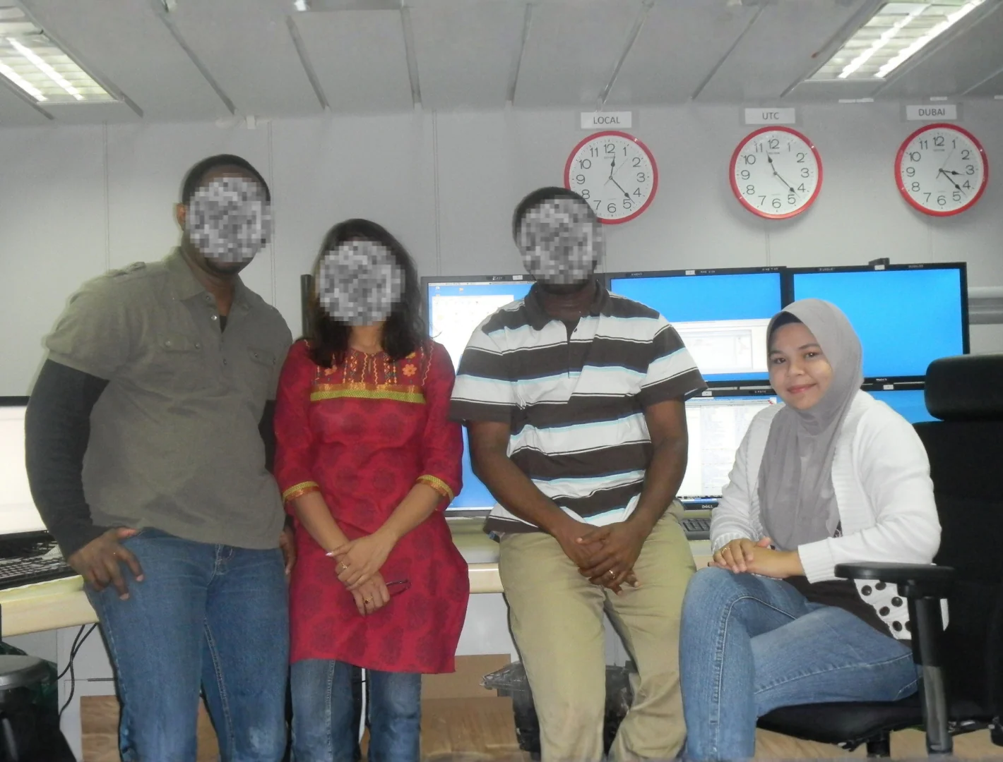 With my team aboard Polarcus Samur — two pairs covering two 12-hour shifts