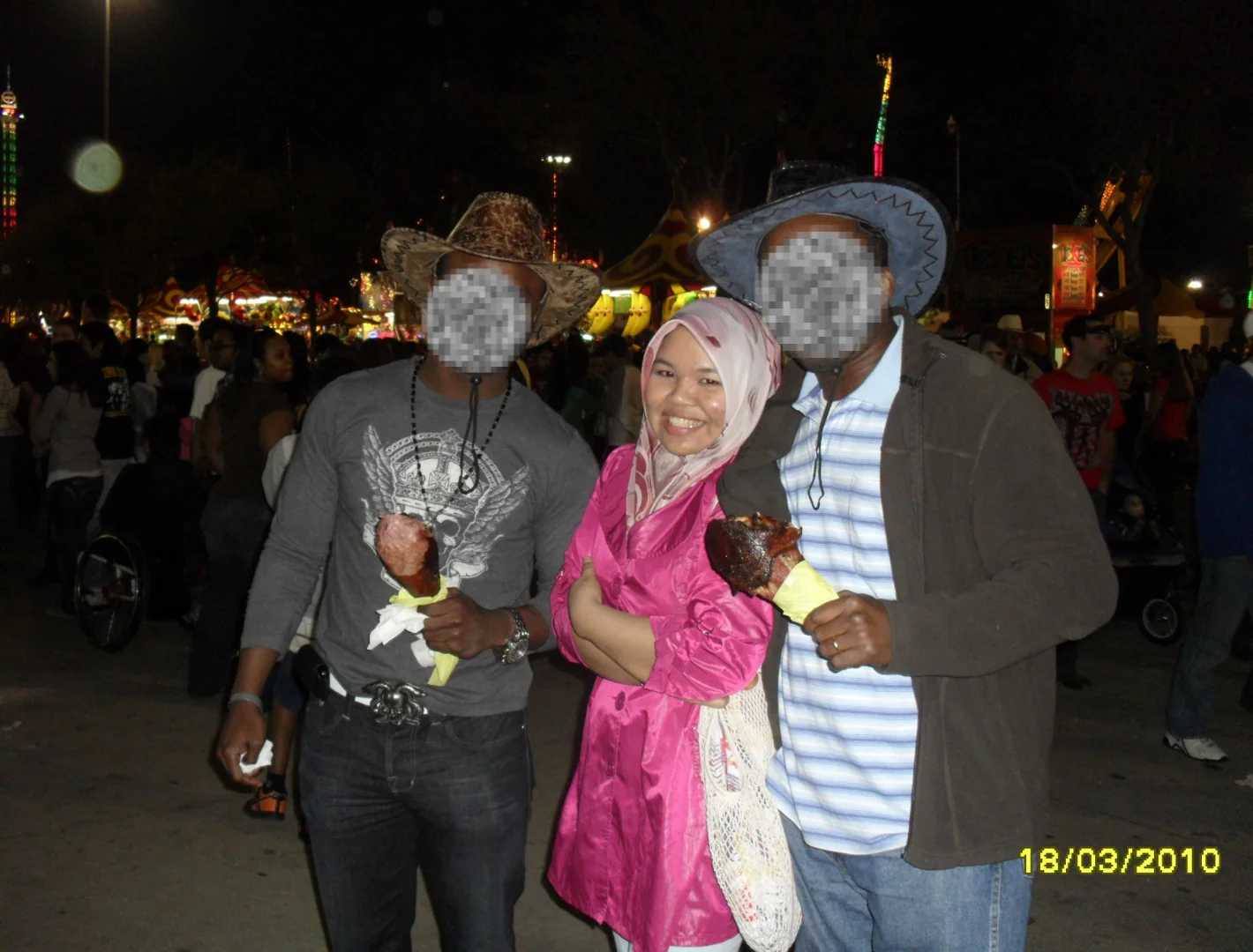 Attending a rodeo show with colleagues at Reliant Stadium, Houston