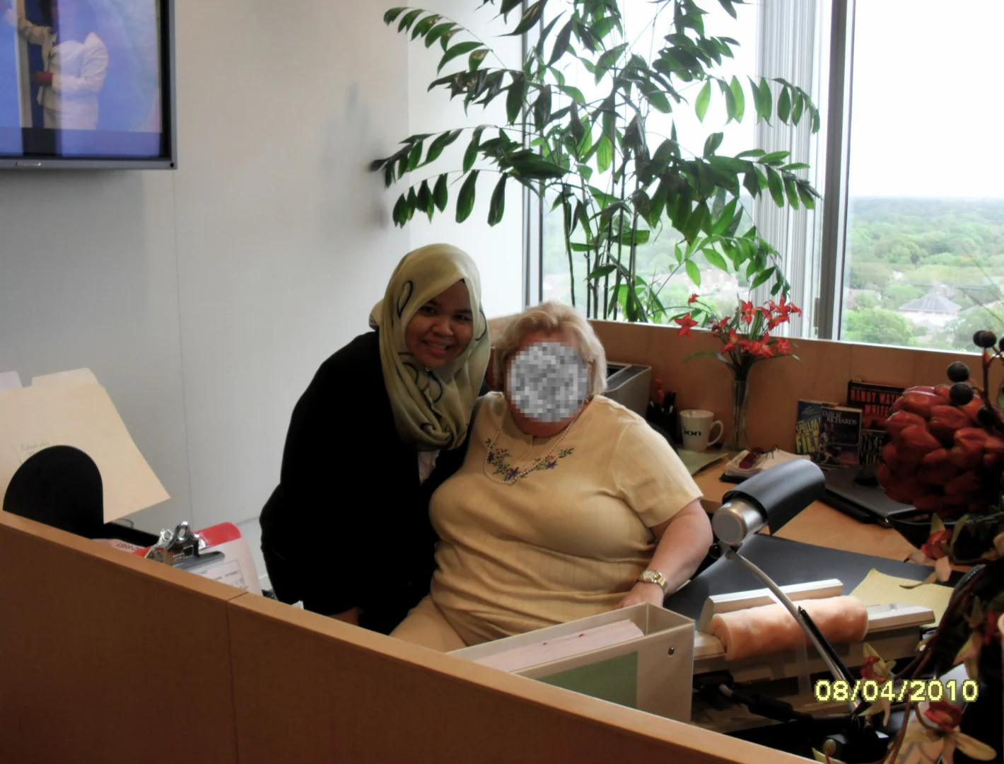 Saying goodbye to the receptionist